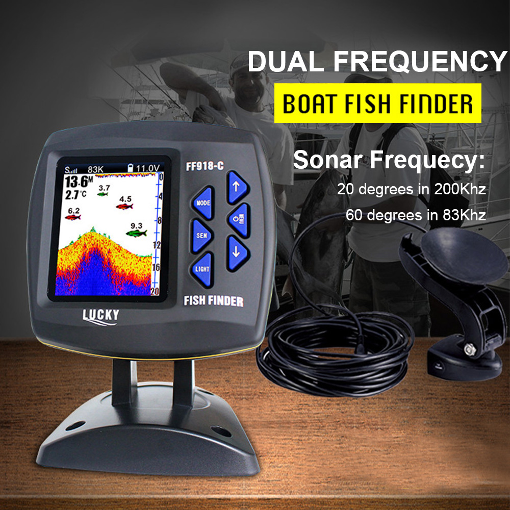 Localizador de peces con cable - Fishing Depth Finder reseña y precio